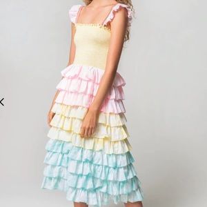 Pitusa smocked ruffle dress